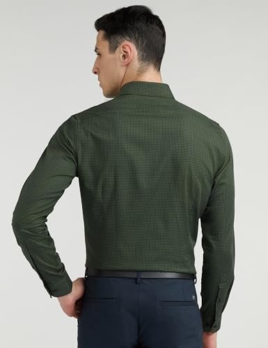 Van Heusen Cotton Men's Slim FiT-Shirt (Vhsfrslbj01503_Green 42) - Image 6