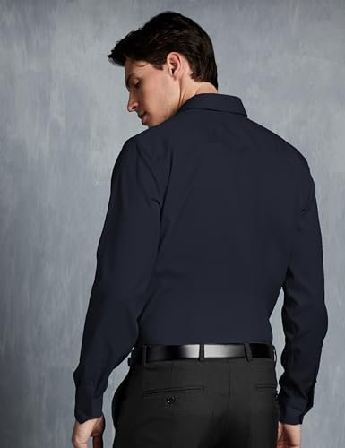 Symbol Premium Men's Wrinkle-Resistant Regular Fit Cotton Formal Shirt (SS23-SMP-FS-01_Navy_44) - Image 6
