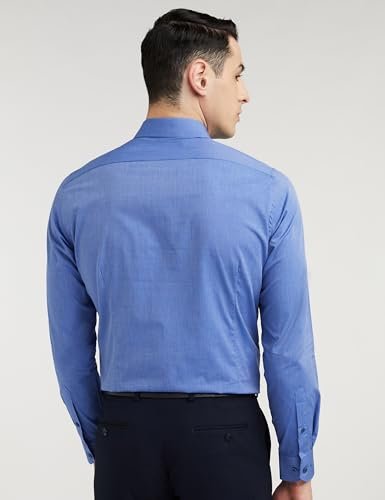 Van Heusen Cotton Men's Solid Slim Fit Formal Shirt (Vhsfrslbn06814_Medium Blue 42) - Image 6