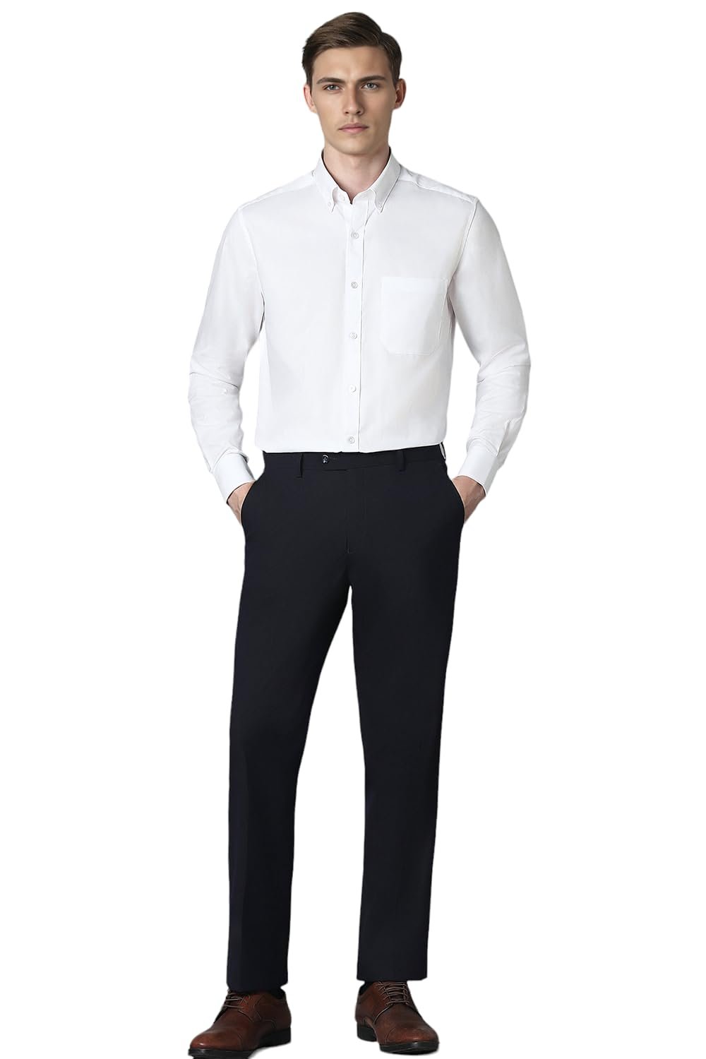 Louis Philippe Cotton Men's Classic Fit Shirt (LPSFMCLPG89904_White, 42 - Image 2