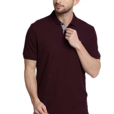 Van Heusen Athleisure Men Athleisure Colour Fresh Polo Regular Fit T-Shirt - 100% Combed Cotton - Moisture Wicking, Ultra Soft_60032_Deep Purple_XL