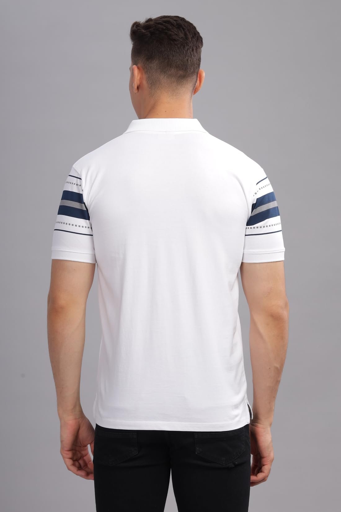 ADRO Regular Fit Polo T-Shirt for Men| Printed Polo T-Shirt | Cotton Polo T Shirt Also in Plus Size|PNOP24-L1-WHNBGR-XL White - Image 7