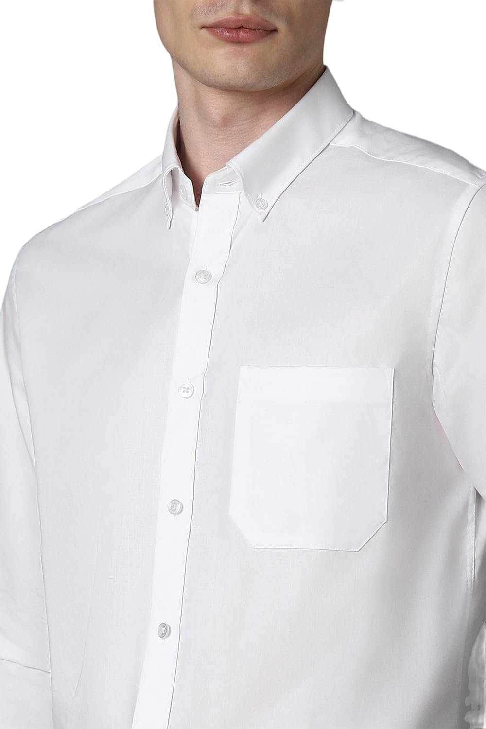 Louis Philippe Cotton Men's Classic Fit Shirt (LPSFMCLPG89904_White, 42 - Image 3