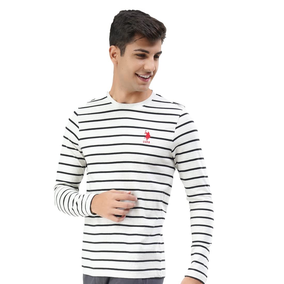 U.S. POLO ASSN. Men's Regular Fit T-Shirt (I689-010-ST-XL_Lt.Grey Melange/Black_XL_Lt.Grey Melange/Black_Xl) - Image 4