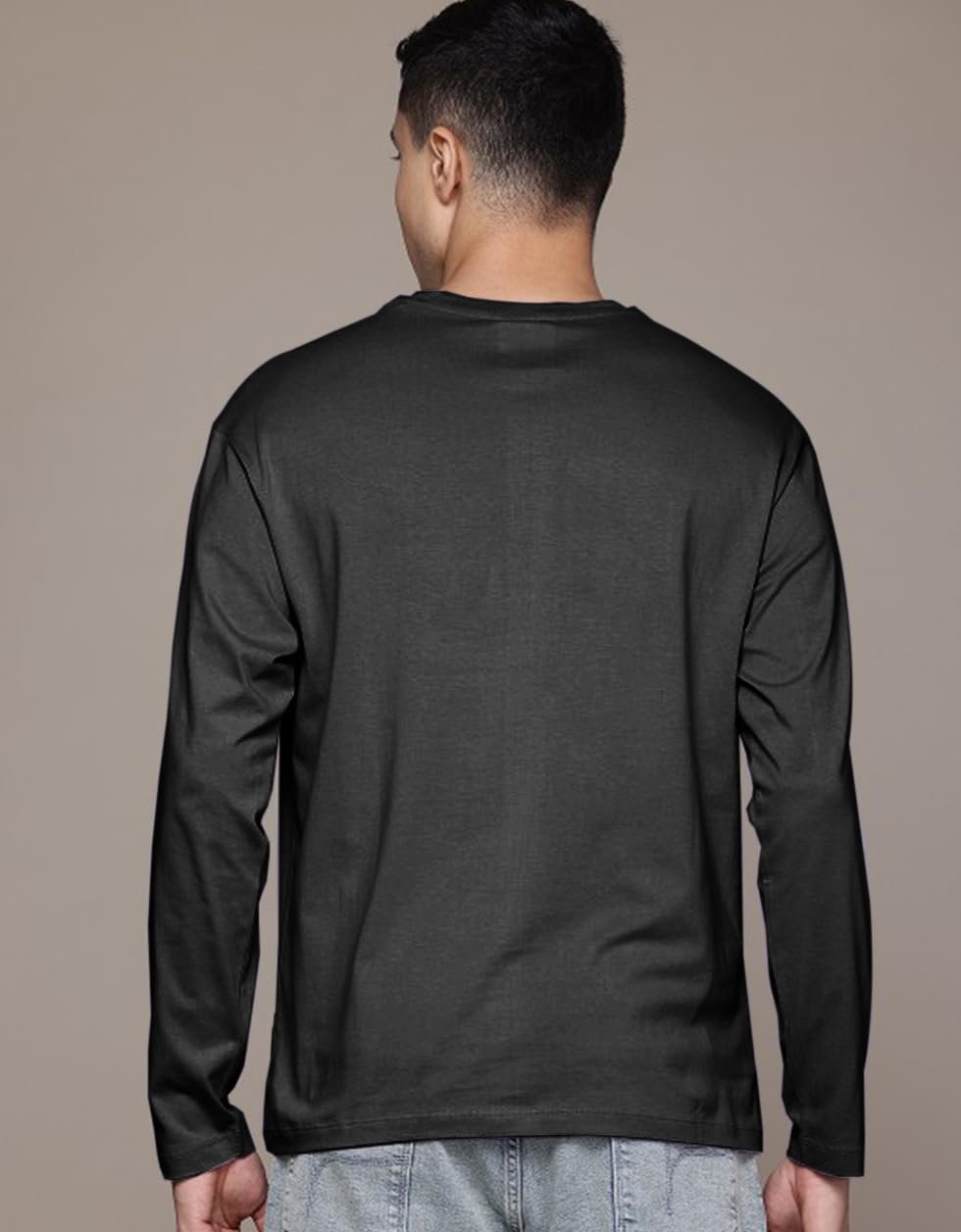 Veirdo® Pure Cotton Regular Fit Solid Black Full Sleeve T-Shirt for Men & Boys (V_FS_REG_BLK_M) - Image 5