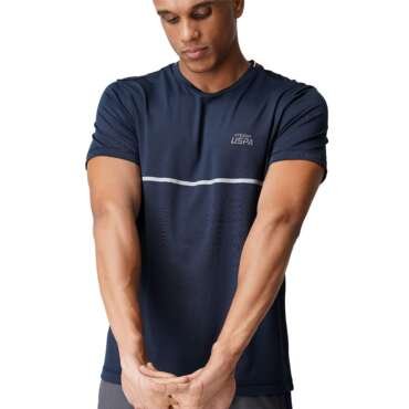 U.S. POLO ASSN. Men Reflective Logo Polyester Spandex I715 Regular Fit T-Shirt-Pack of 1 (Navy L)