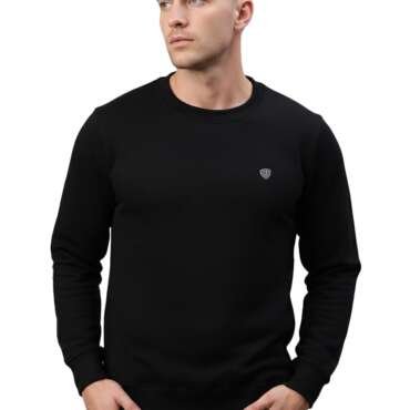 Lux Cozi Men's Cotton Crew Neck Full Sleeve Sweatshirt_COZI_3131_Sweatshirt_BLK_M_1PC