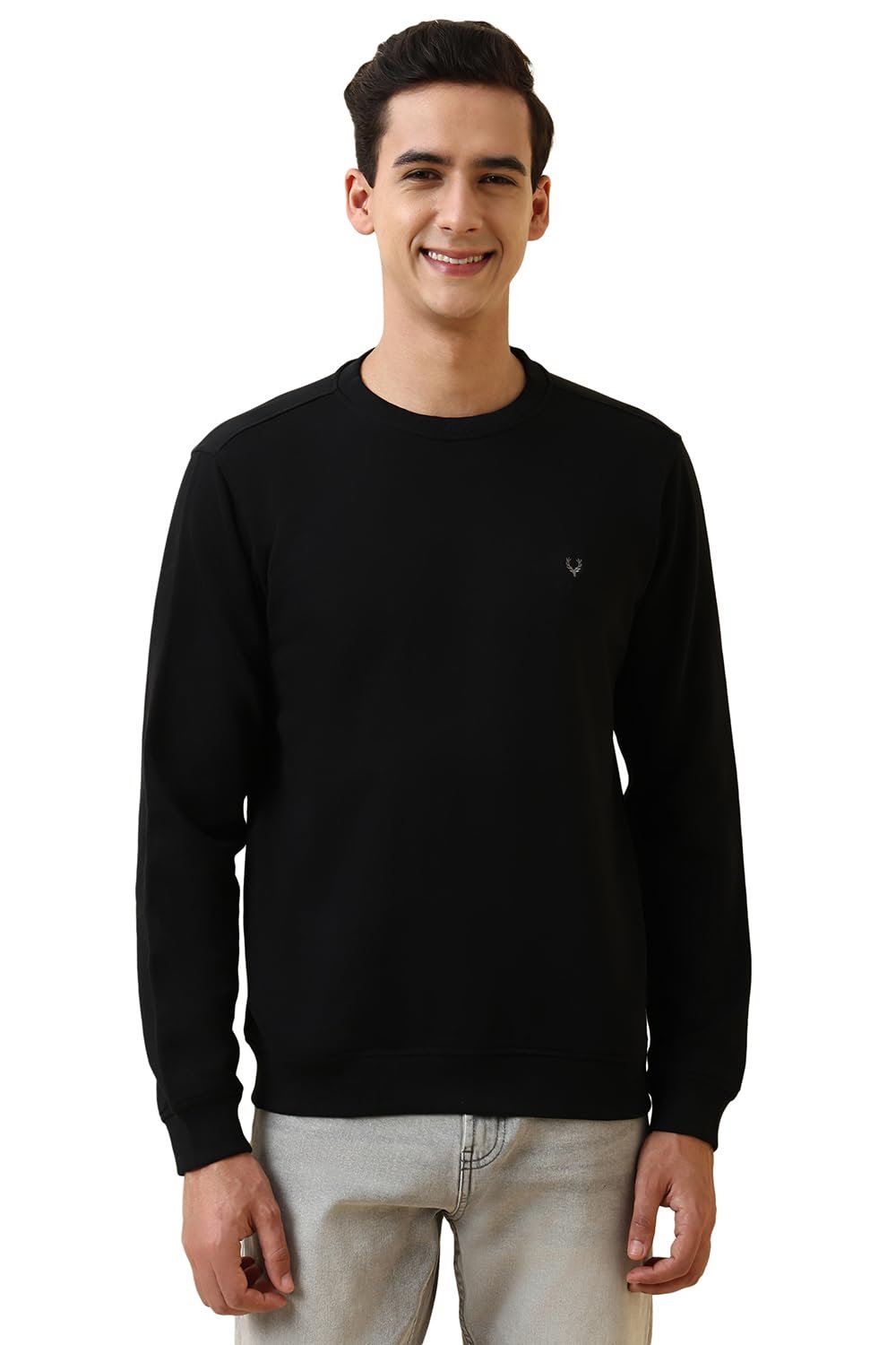 Allen Solly Men's Crew Neck Sweatshirt (ASSTQRGFS70412_BLACK_XL)