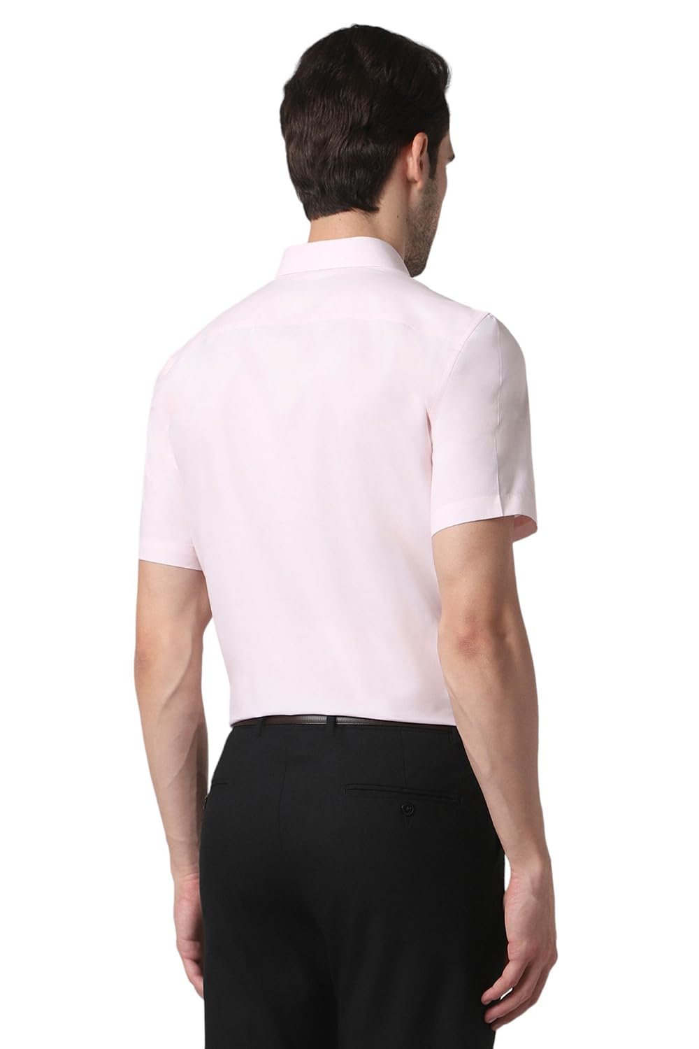 Peter England Men's Everday Regular Fit Solid Shirt | Cotton Rich | 5-Pin Pocketing Pink - Image 4