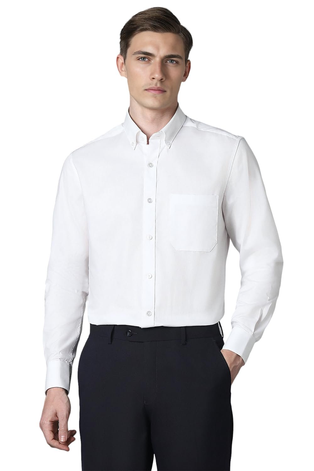 Louis Philippe Cotton Men's Classic Fit Shirt (LPSFMCLPG89904_White, 42