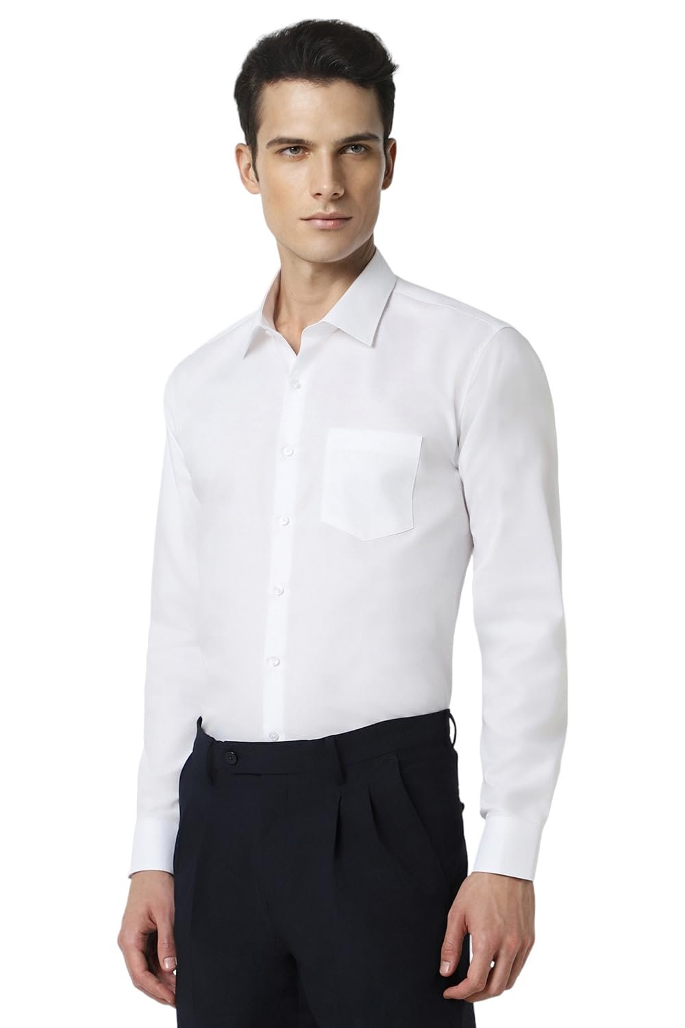 Van Heusen Men's Cotton Slim Fit Shirt (Vhsffslba14081_Ceramic White 40) - Image 5