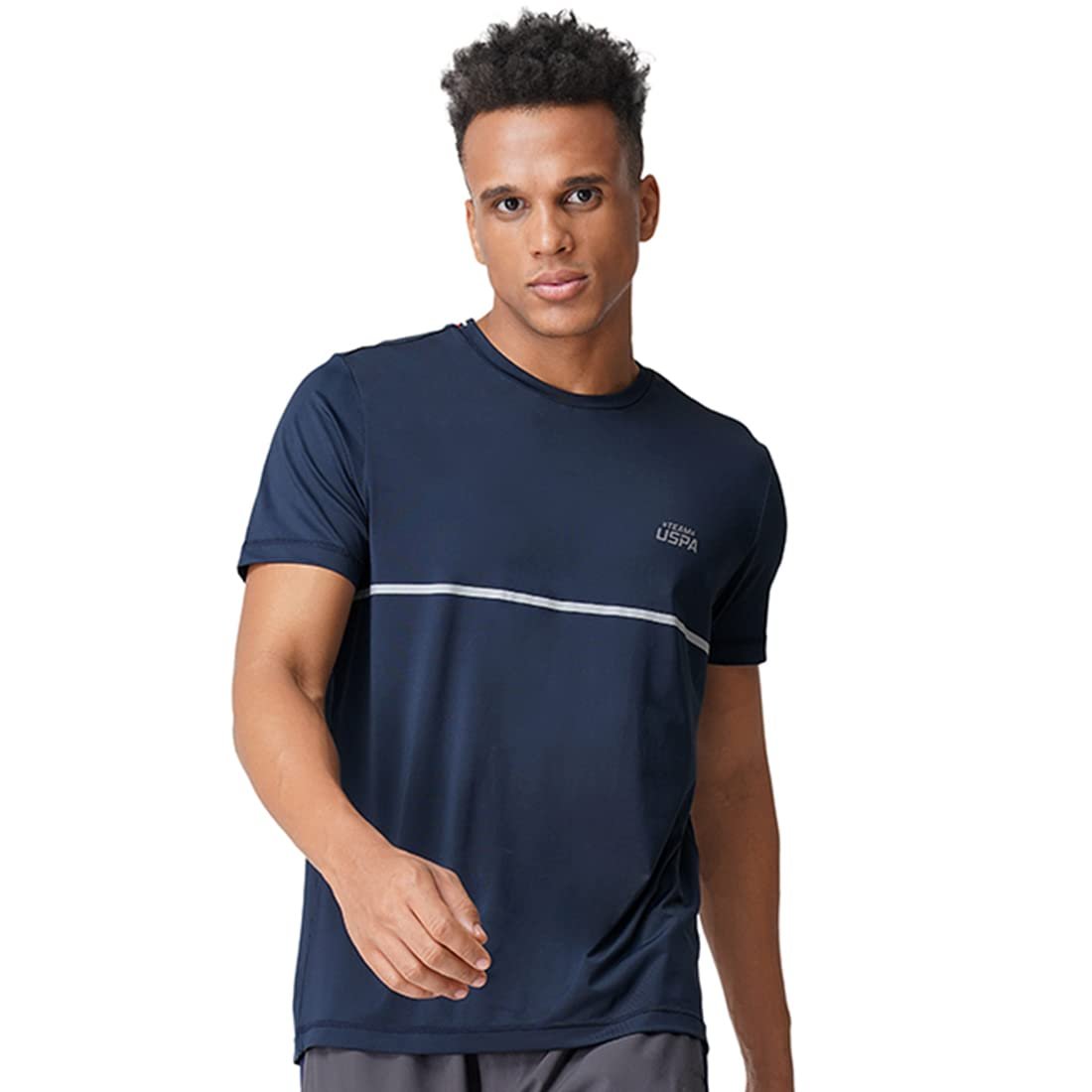 U.S. POLO ASSN. Men Reflective Logo Polyester Spandex I715 Regular Fit T-Shirt-Pack of 1 (Navy L) - Image 5