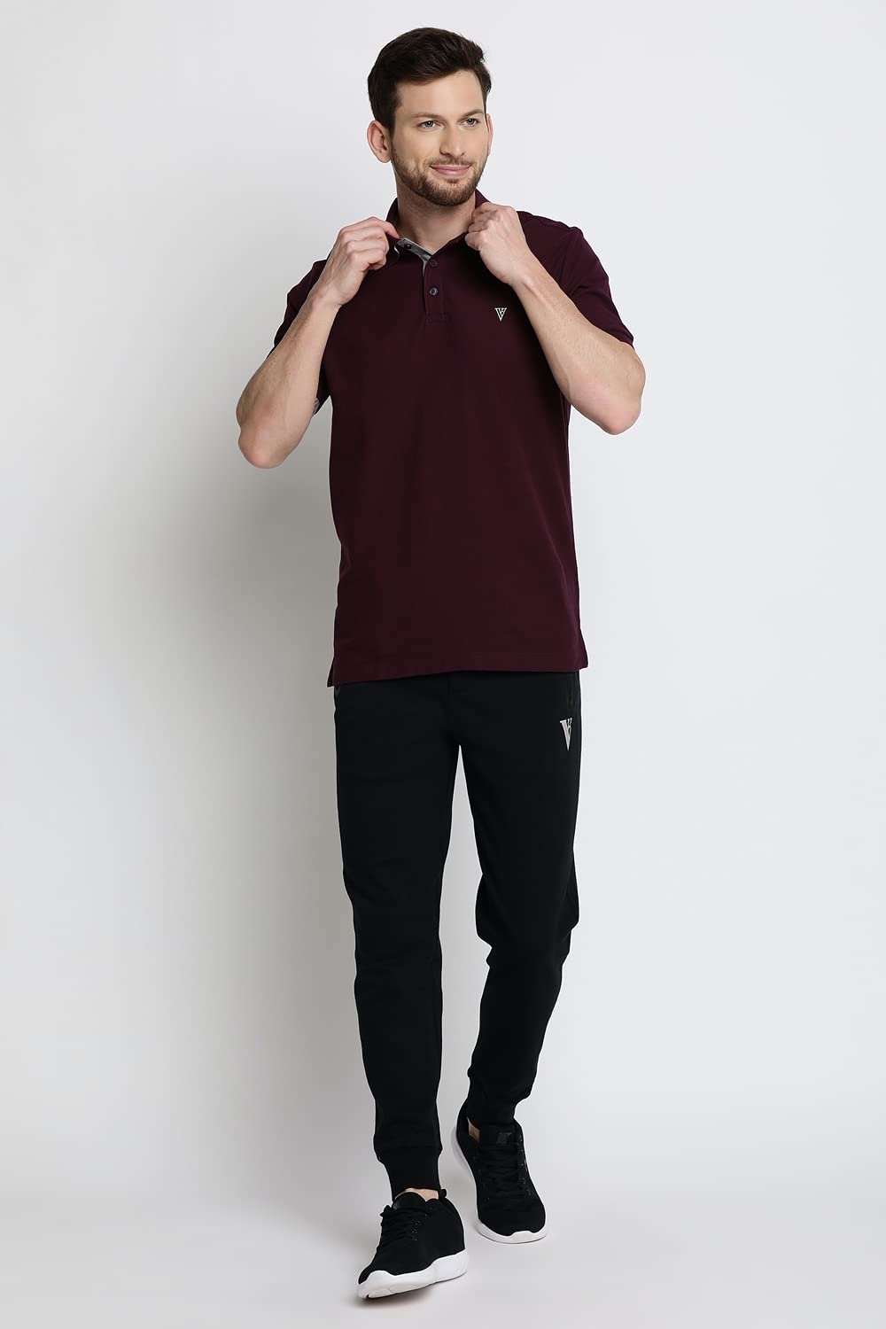 Van Heusen Athleisure Men Athleisure Colour Fresh Polo Regular Fit T-Shirt - 100% Combed Cotton - Moisture Wicking, Ultra Soft_60032_Deep Purple_XL - Image 2