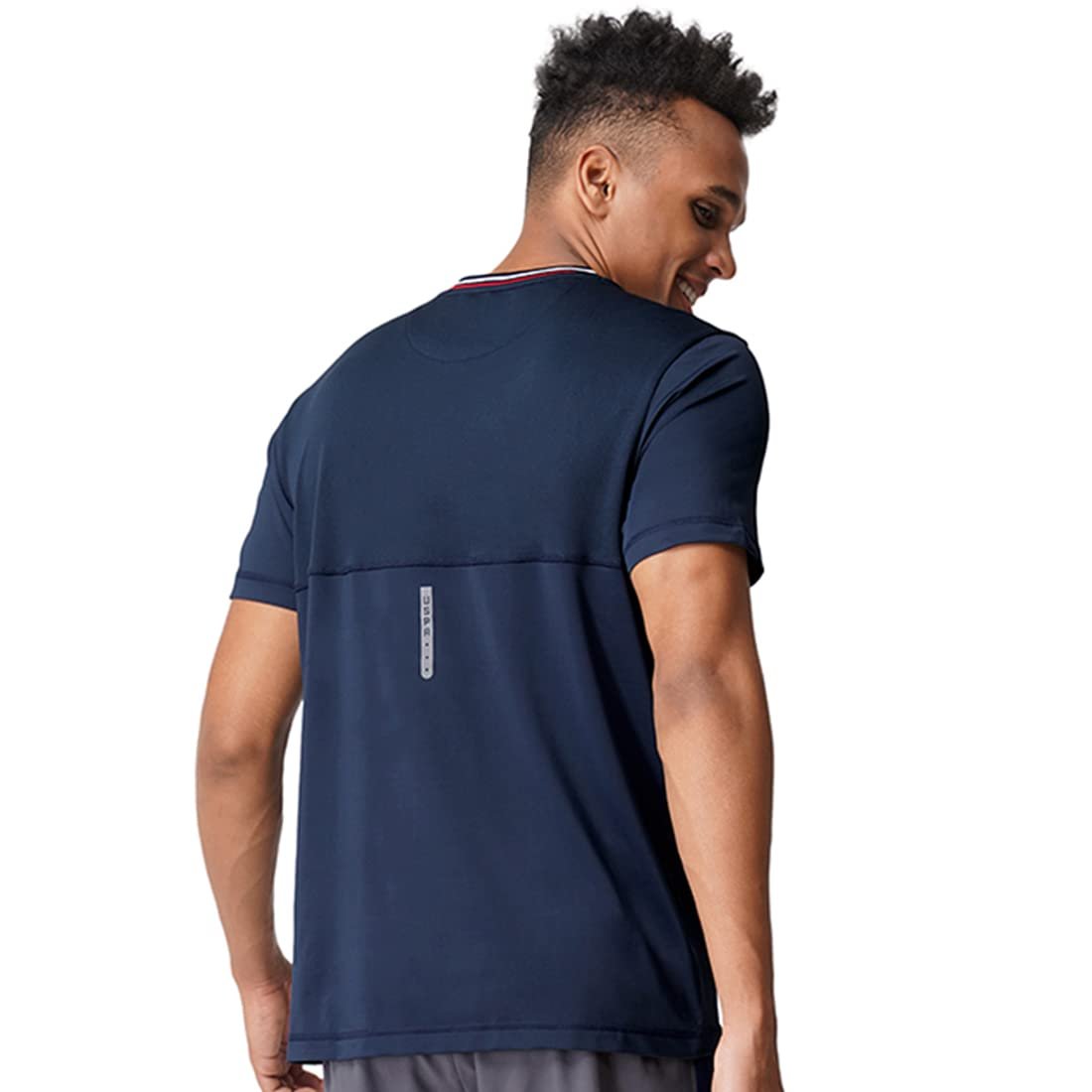 U.S. POLO ASSN. Men Reflective Logo Polyester Spandex I715 Regular Fit T-Shirt-Pack of 1 (Navy L) - Image 3