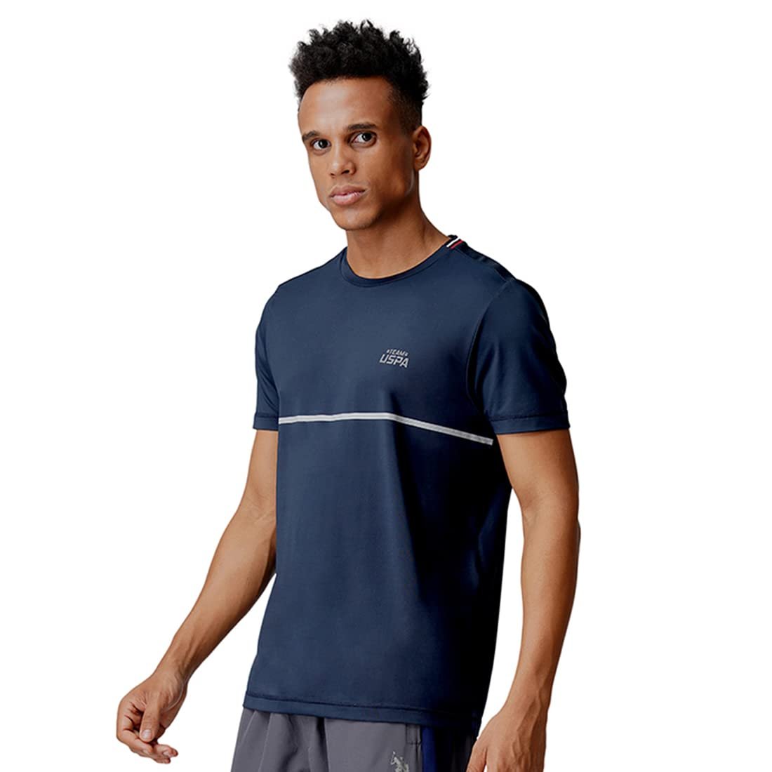 U.S. POLO ASSN. Men Reflective Logo Polyester Spandex I715 Regular Fit T-Shirt-Pack of 1 (Navy L) - Image 4