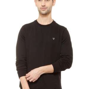Allen Solly Men's Crew Neck Sweatshirt (ASSTQRGFS70412_BLACK_2XL)