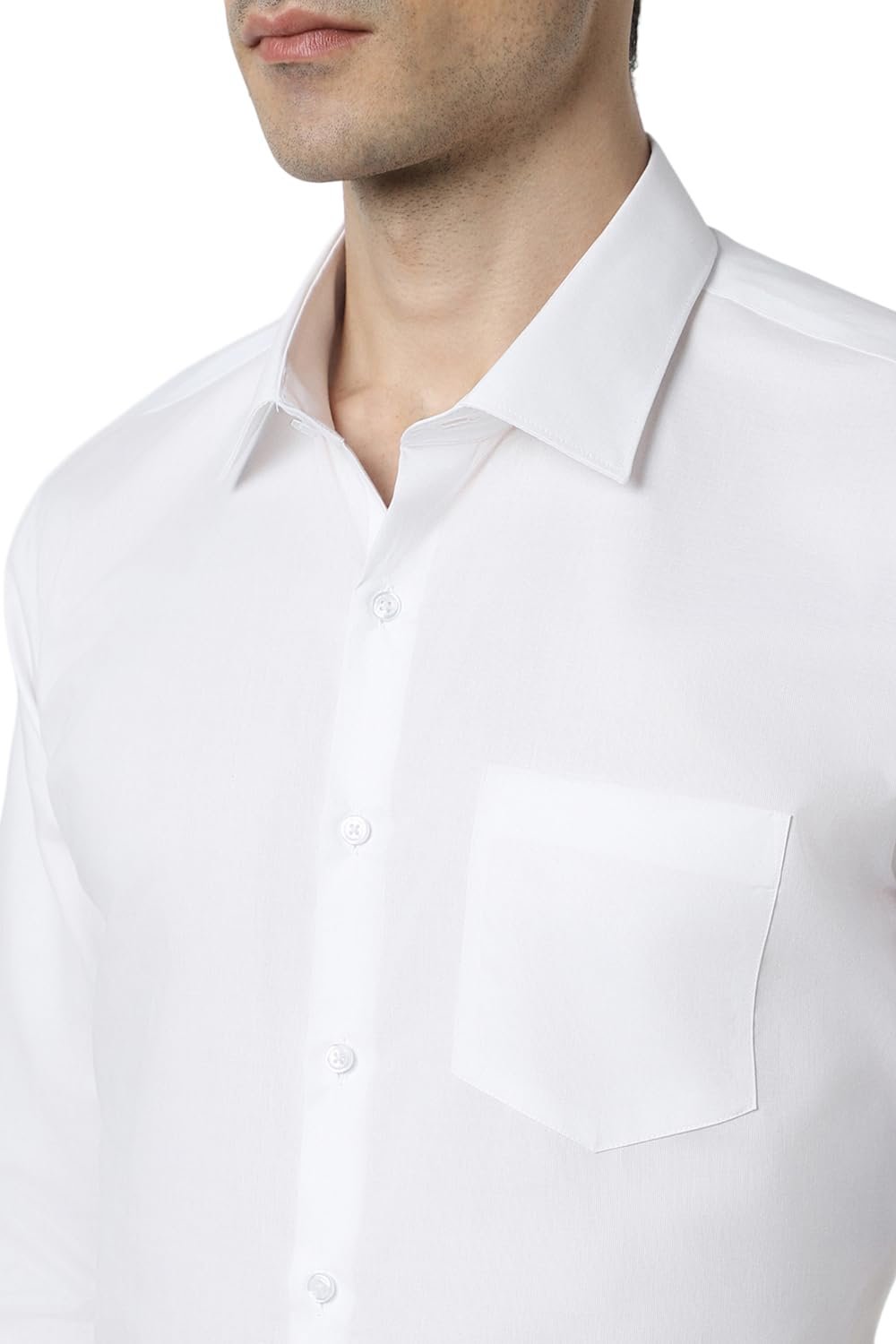 Van Heusen Men's Cotton Slim Fit Shirt (Vhsffslba14081_Ceramic White 40) - Image 4
