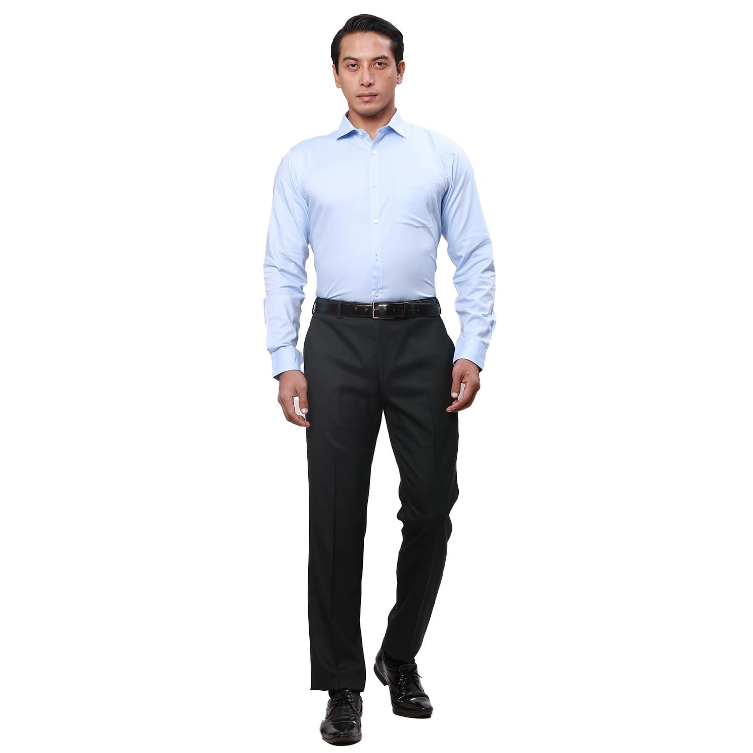 Park Avenue Men's Structure Slim Fit Shirt (PMSX17929-B2_Light Blue - Image 4