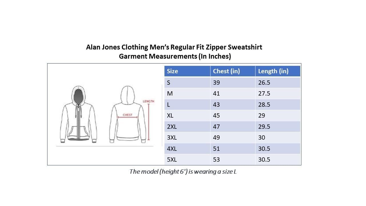 Alan Jones Clothing Men’s Solid Zipper Hooded Sweatshirt | Ribbed Hem, Lined Hood, Side Pockets, Durable Zip | Multiple Colors (Green_L) - Image 3
