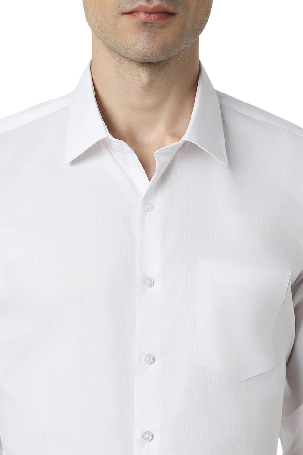 Van Heusen Men's Cotton Slim Fit Shirt (Vhsffslba14081_Ceramic White 40) - Image 3