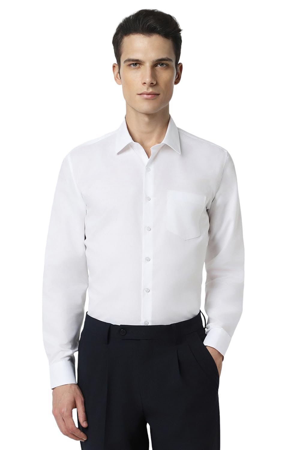 Van Heusen Men's Cotton Slim Fit Shirt (Vhsffslba14081_Ceramic White 40)