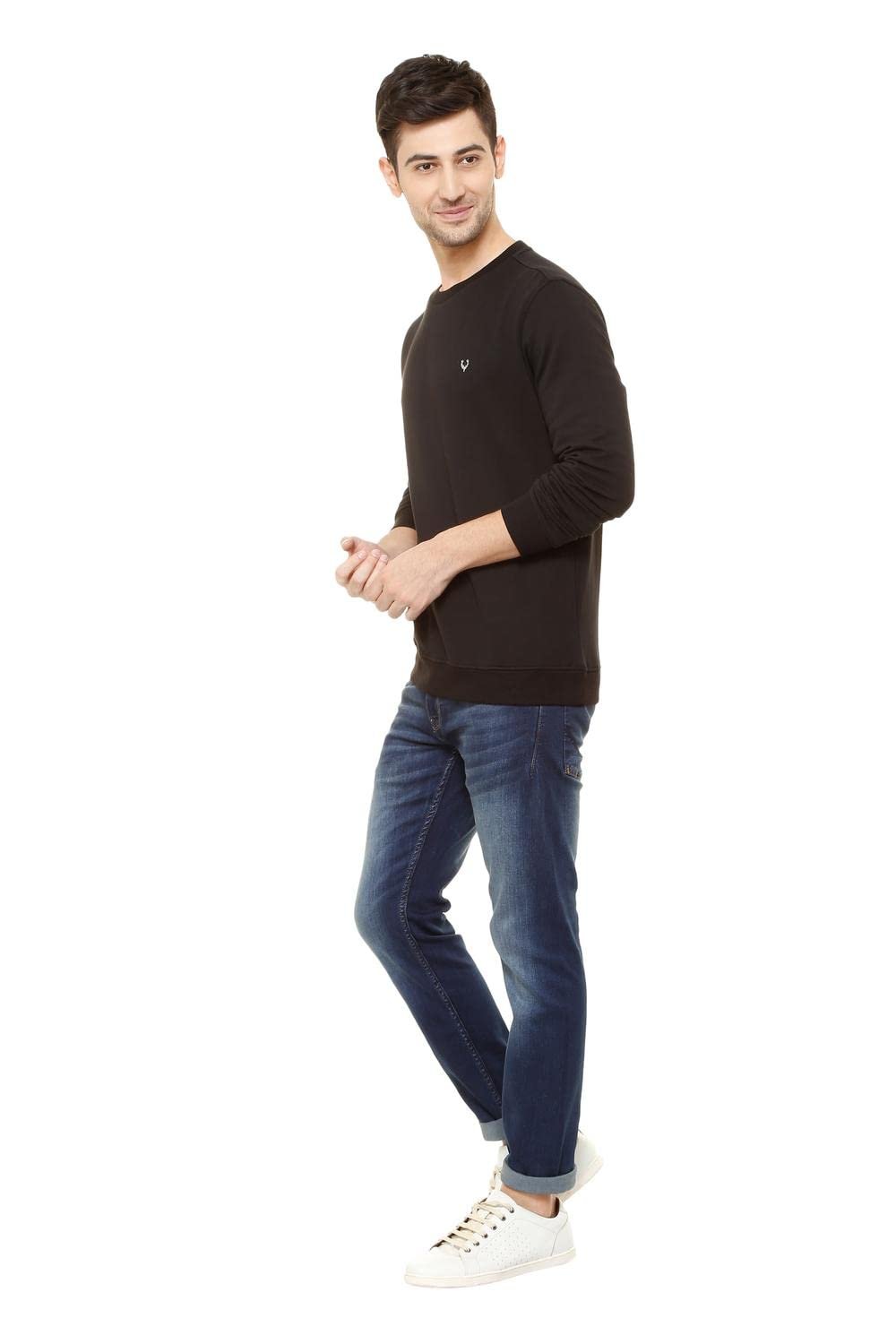 Allen Solly Men's Crew Neck Sweatshirt (ASSTQRGFS70412_BLACK_2XL) - Image 4