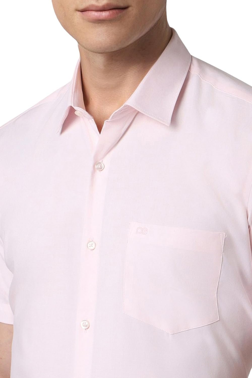 Peter England Men's Everday Regular Fit Solid Shirt | Cotton Rich | 5-Pin Pocketing Pink - Image 2