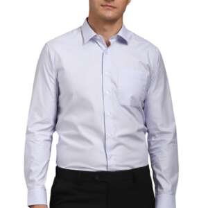 Louis Philippe Men Lilac Slim-fit Print Full Sleeves Formal Shirt
