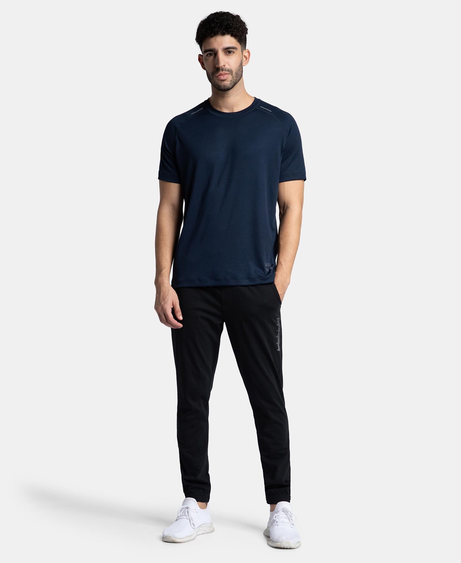 Jockey MV16 Mens Lightweight Microfiber Solid Round Neck Half Sleeve T-Shirt with Breathable Mesh_Navy_M - Image 7
