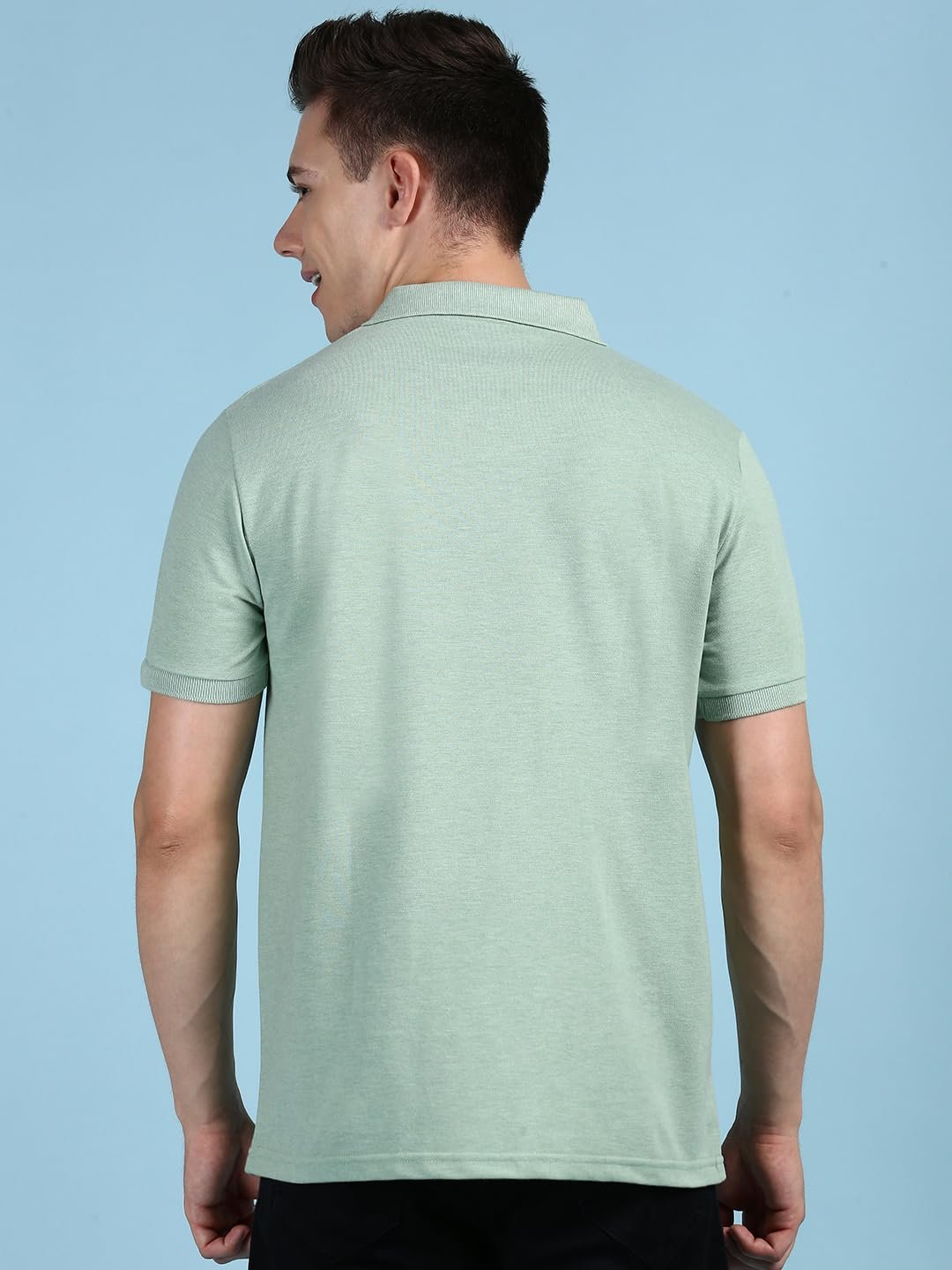 Lux Cozi Men's Half Sleeve Soild Casual T-Shirt with Chest Pocket_COZI_2122_MTGRN_2XL_1PC Mint Green - Image 5