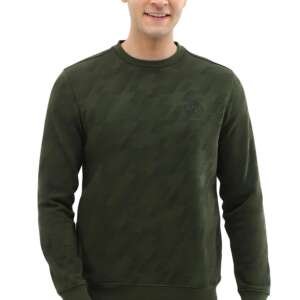 Allen Solly Men Olive Crew Neck Full Sleeves Casual Sweatshirt