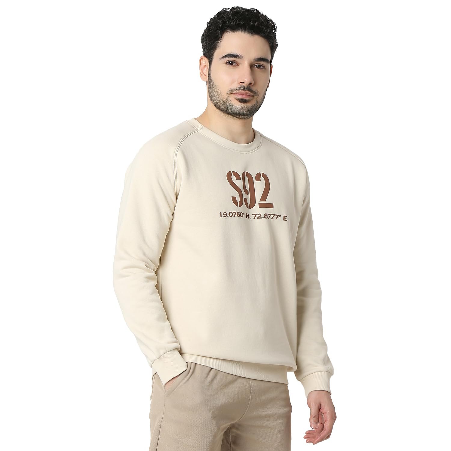 Spykar Men Full Sleeve Regular Fit White Casual Sweatshirt (Size:)-MSSHW2BD035 - Image 6