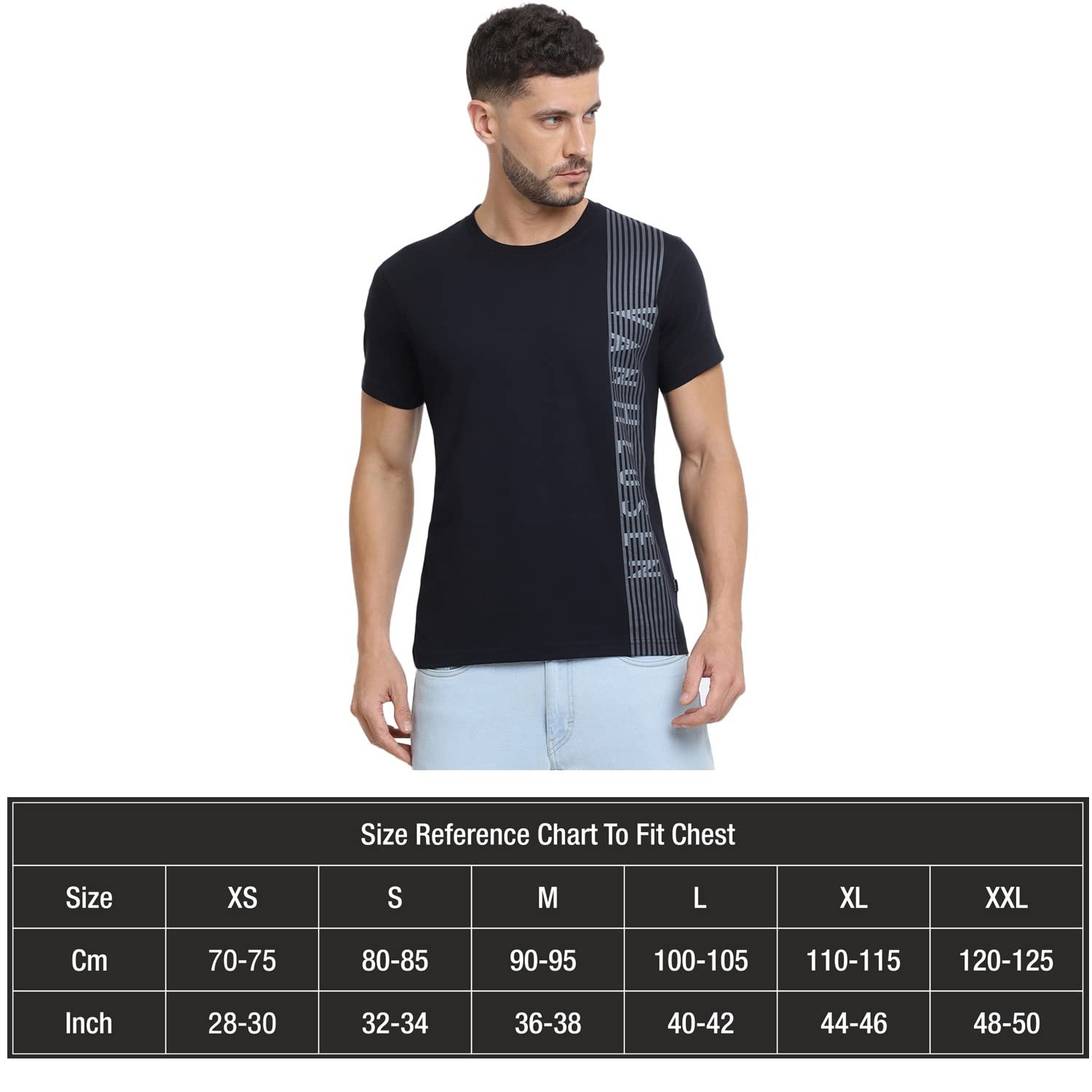 Van Heusen Cotton Men Athleisure Ultra Soft Regular Fit T-Shirt-Crew Neck, Short Sleeve_60044_Black_Large - Image 2