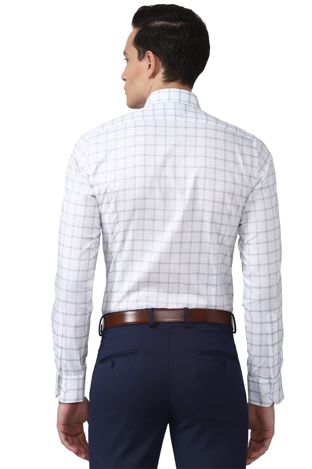 Van Heusen Cotton Men's Slim FiT-Shirt (Vhsfrslbe35629_Medium Blue 40) - Image 4