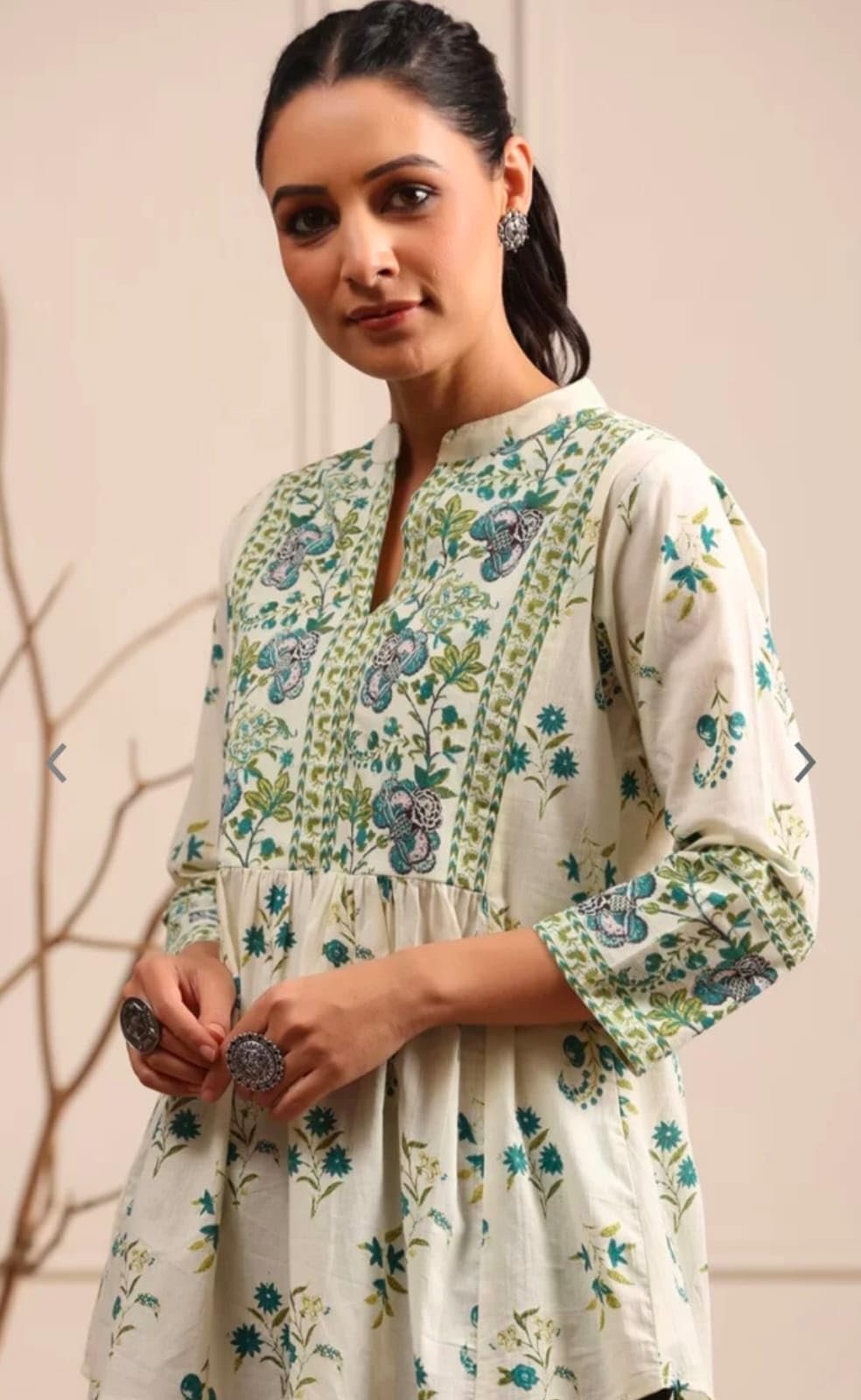 CLOTHI FAB Womens Cotton Printed Anarkali Regular Fit Short Top Kurti (A89, Green, XL, Regular Fit) - Image 5