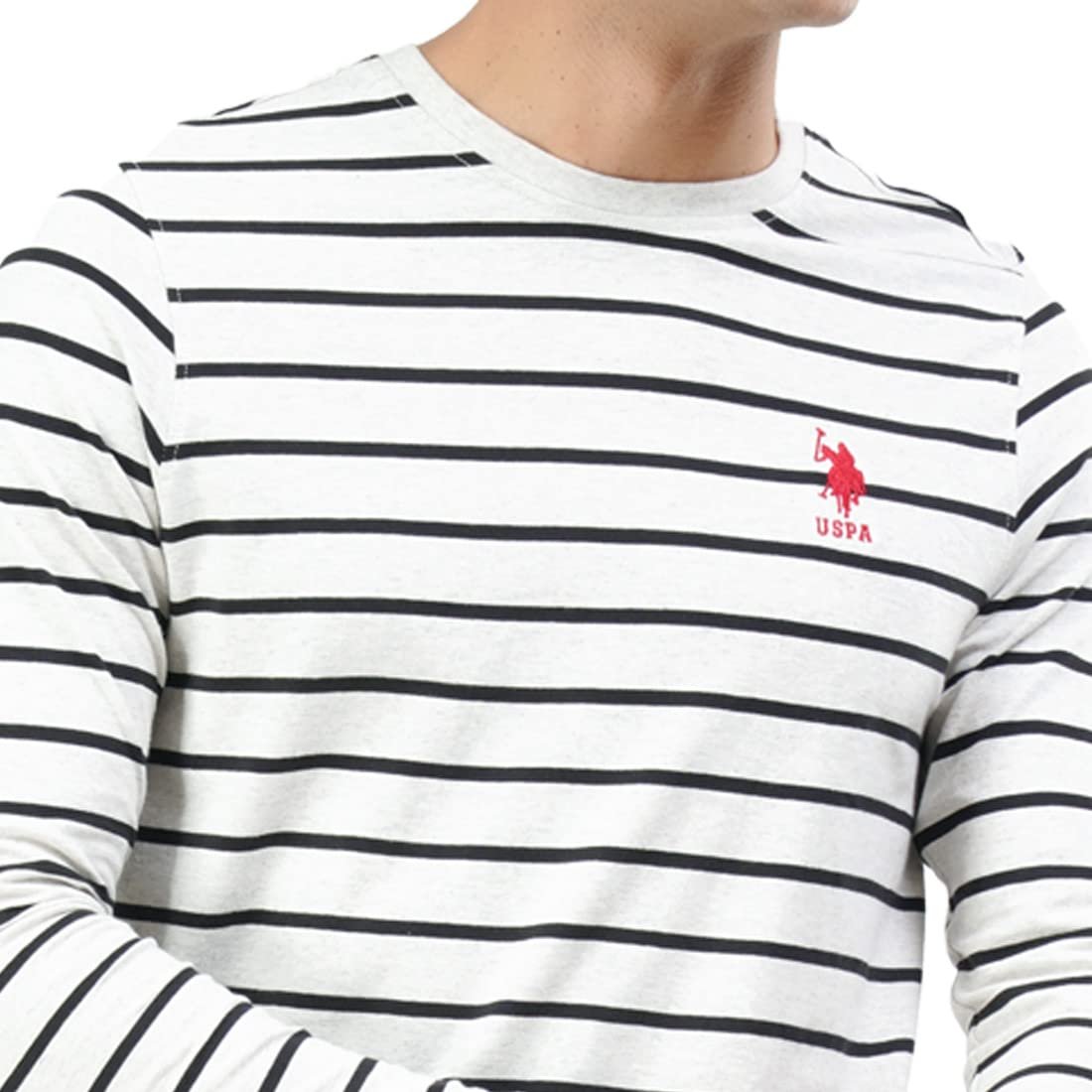 U.S. POLO ASSN. Men's Regular Fit T-Shirt (I689-010-ST-XL_Lt.Grey Melange/Black_XL_Lt.Grey Melange/Black_Xl) - Image 2