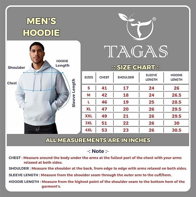 TagasMen's Hoodie with USA Print, Kangaroo Pocket and Drawstring Detail || Sweatshirt for Mens || Men Hoodies || hoodis||(MH-8015) - Image 4