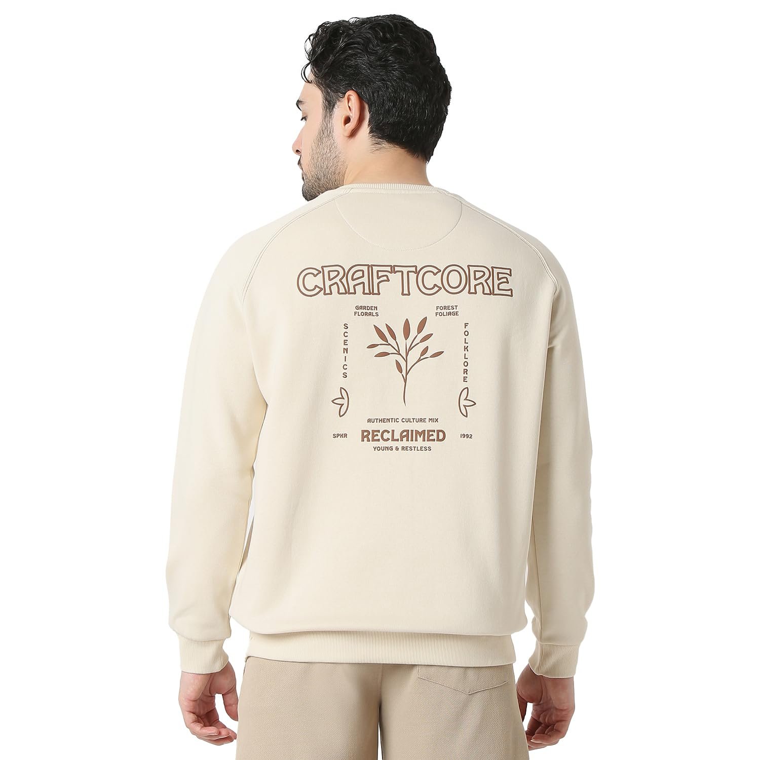 Spykar Men Full Sleeve Regular Fit White Casual Sweatshirt (Size:)-MSSHW2BD035 - Image 5