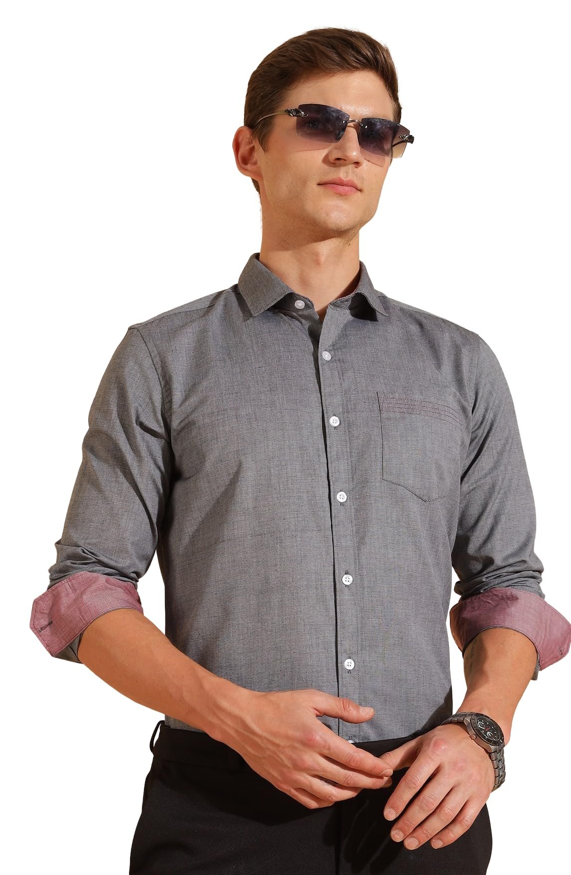 Formal Shirts for Men || Shirt for Men || Men Shirt (in, Alpha, M, Suave Slate)