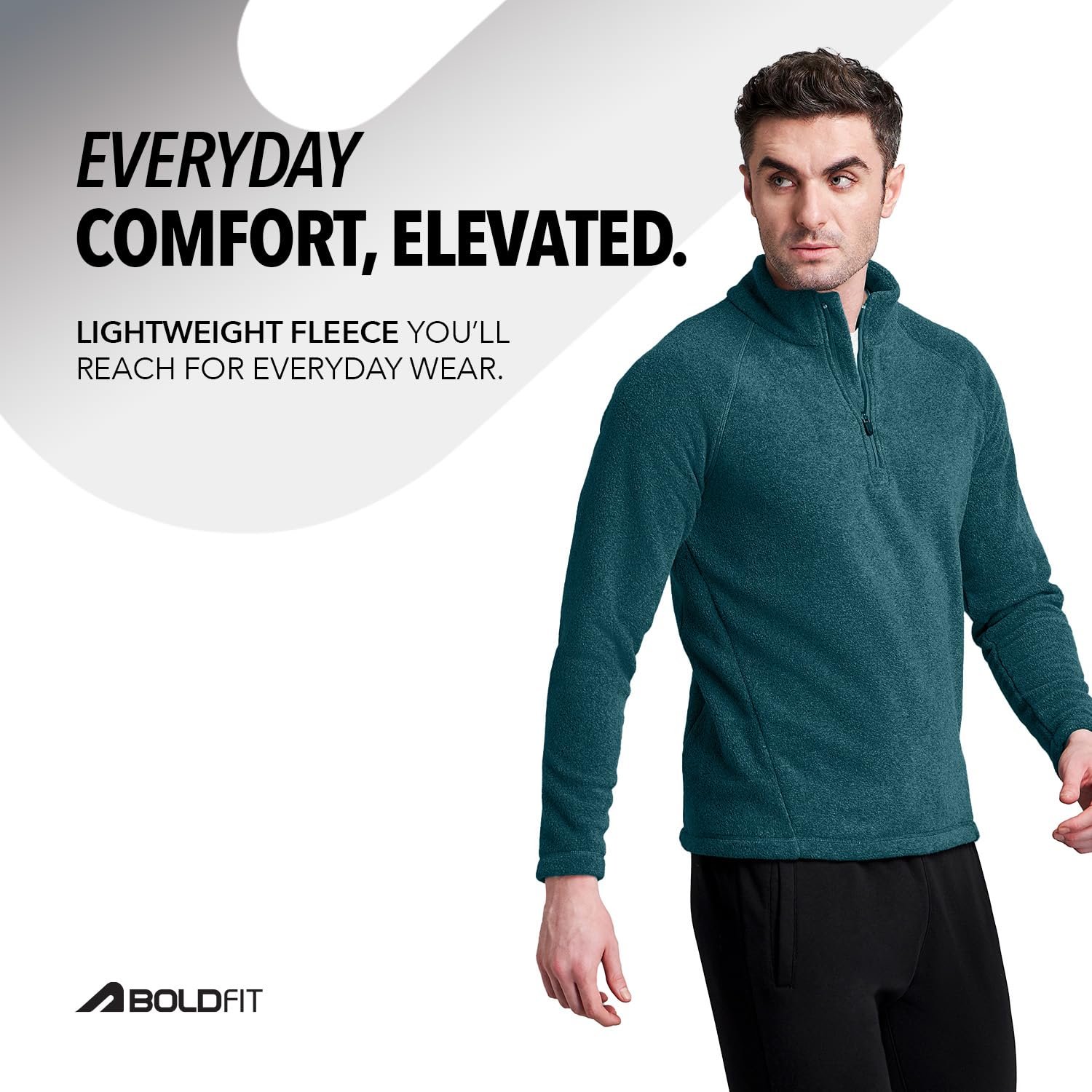 Boldfit Sweatshirt for Men Half Zipper Mens Sweatshirts Heavy Fleece Winter Wear Thermal Pullover for Man Anti-Pilling Fleece Sweatshirts for Mens Soft Feel Sweat Shirt Men - Teal L - Image 7