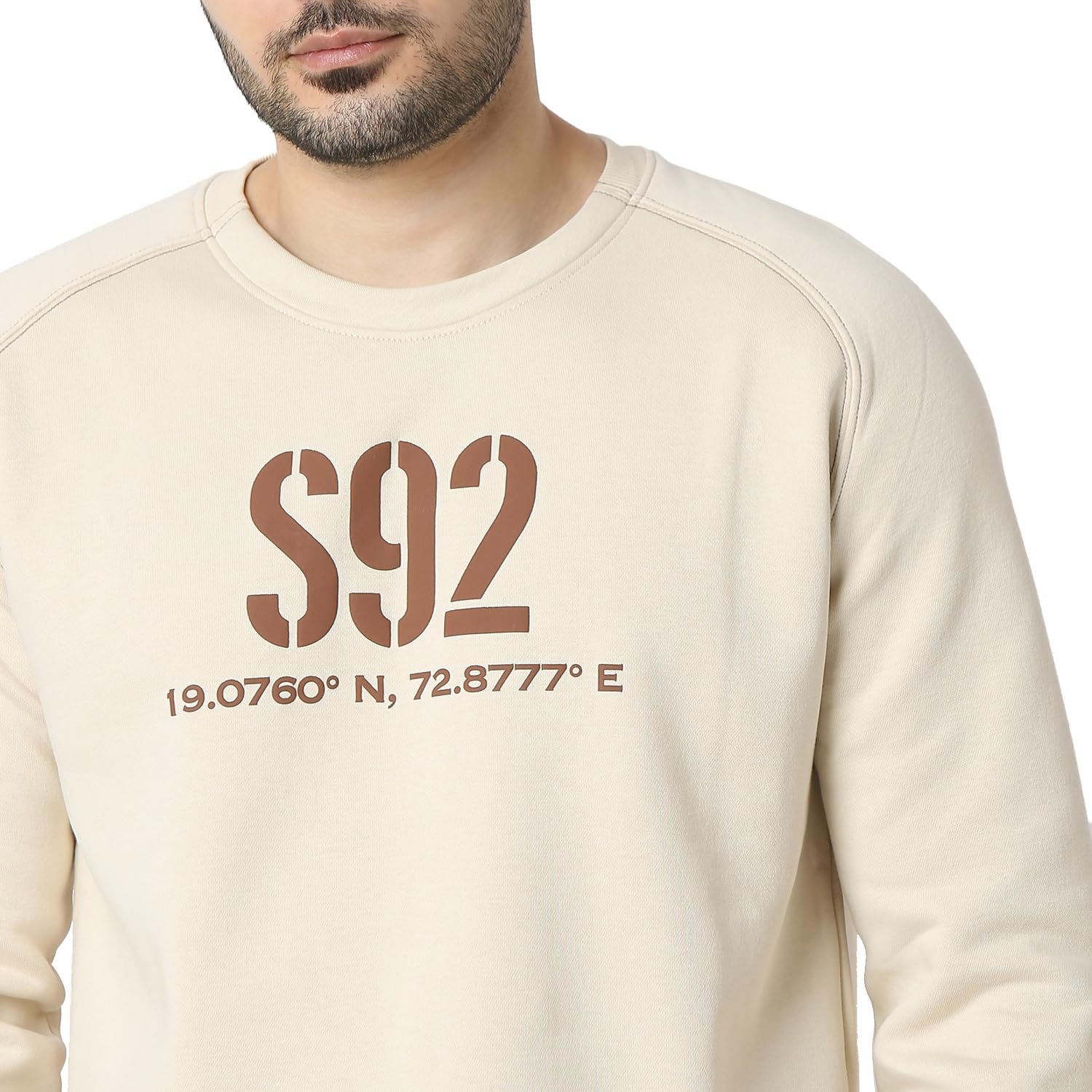 Spykar Men Full Sleeve Regular Fit White Casual Sweatshirt (Size:)-MSSHW2BD035 - Image 4