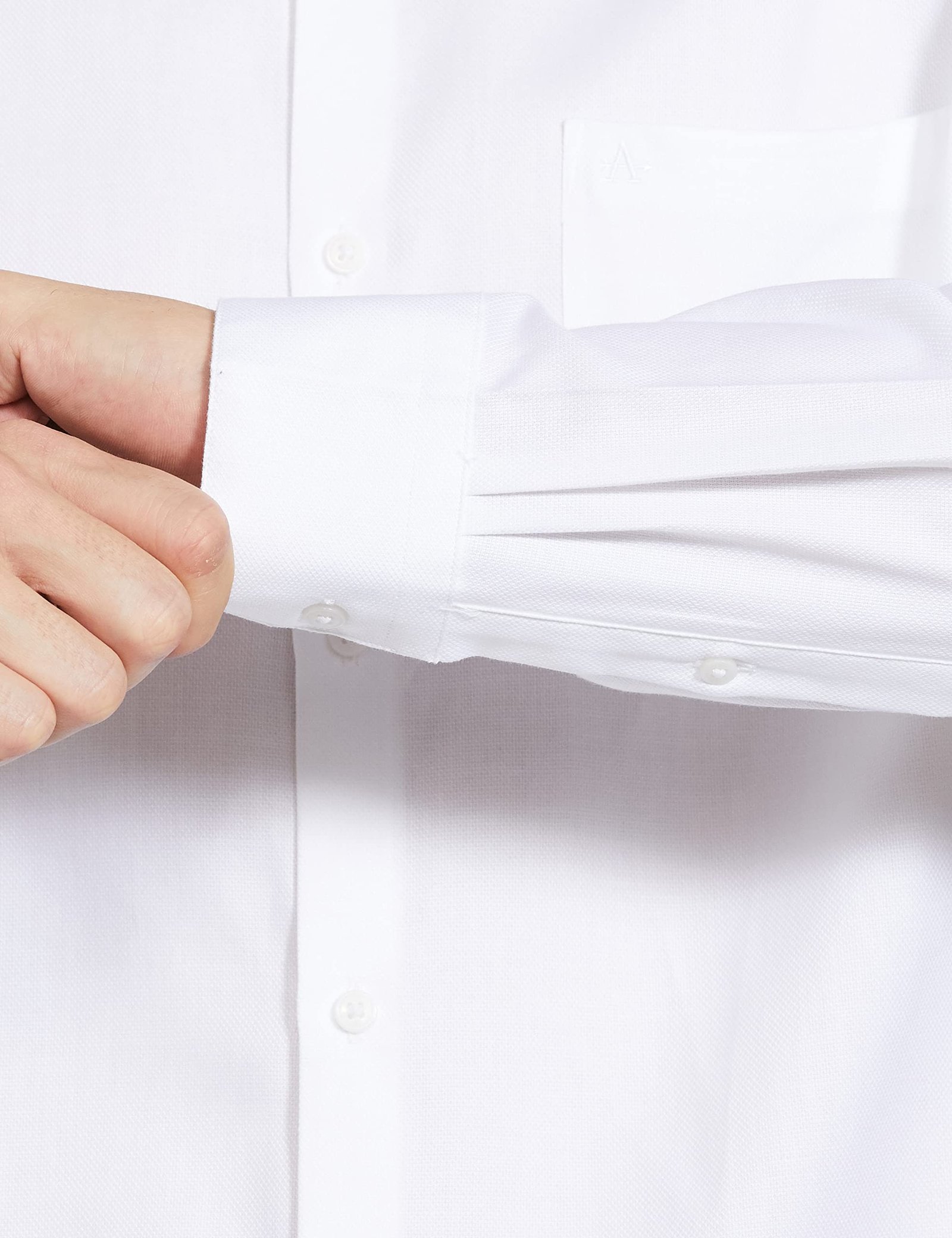 Arrow Men's Solid Full Sleeve Slim Fit Cutaway Collar Cotton Formal Shirt (ARCBOSH0001_White_40) - Image 3