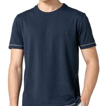 DAMENSCH Men’s Element Casual Solid Contrast Stitch T-Shirt - Cool Navy-L