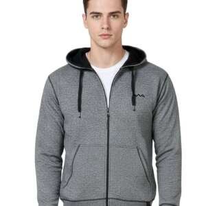 AWG ALL WEATHER GEAR Hoodies for Men | Men’s Solid Hooded Sweatshirt | Winter Wear | Pullover | Jackets for Men Stylish | Zipper Hooded Sweatshirt Charcoal
