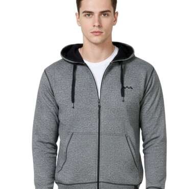 AWG ALL WEATHER GEAR Hoodies for Men | Men’s Solid Hooded Sweatshirt | Winter Wear | Pullover | Jackets for Men Stylish | Zipper Hooded Sweatshirt Charcoal