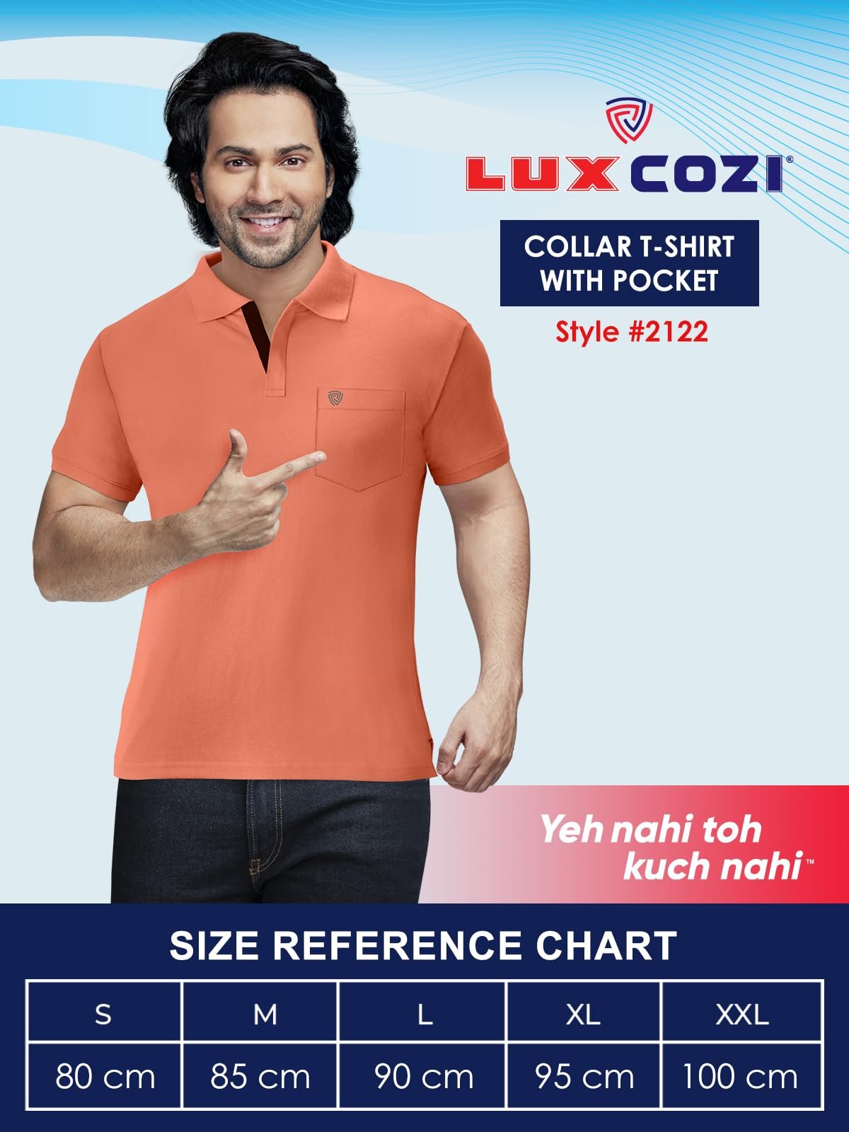 Lux Cozi Men's Half Sleeve Soild Casual T-Shirt with Chest Pocket_COZI_2122_MTGRN_2XL_1PC Mint Green - Image 4