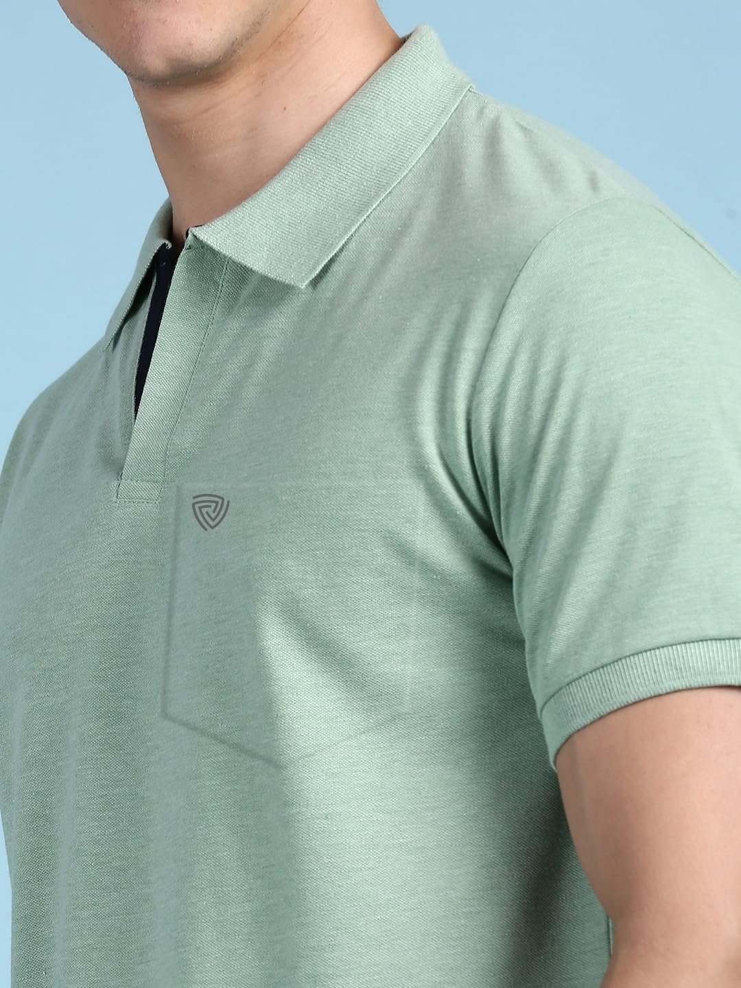 Lux Cozi Men's Half Sleeve Soild Casual T-Shirt with Chest Pocket_COZI_2122_MTGRN_2XL_1PC Mint Green - Image 2