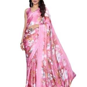 Yashika Women's Tussar Silk Printed Saree With Blouse Material |saree for Women | saree collection 2025 | New Sari | Latest Saree (AZ-YS-P1-SHAHINA PINK)