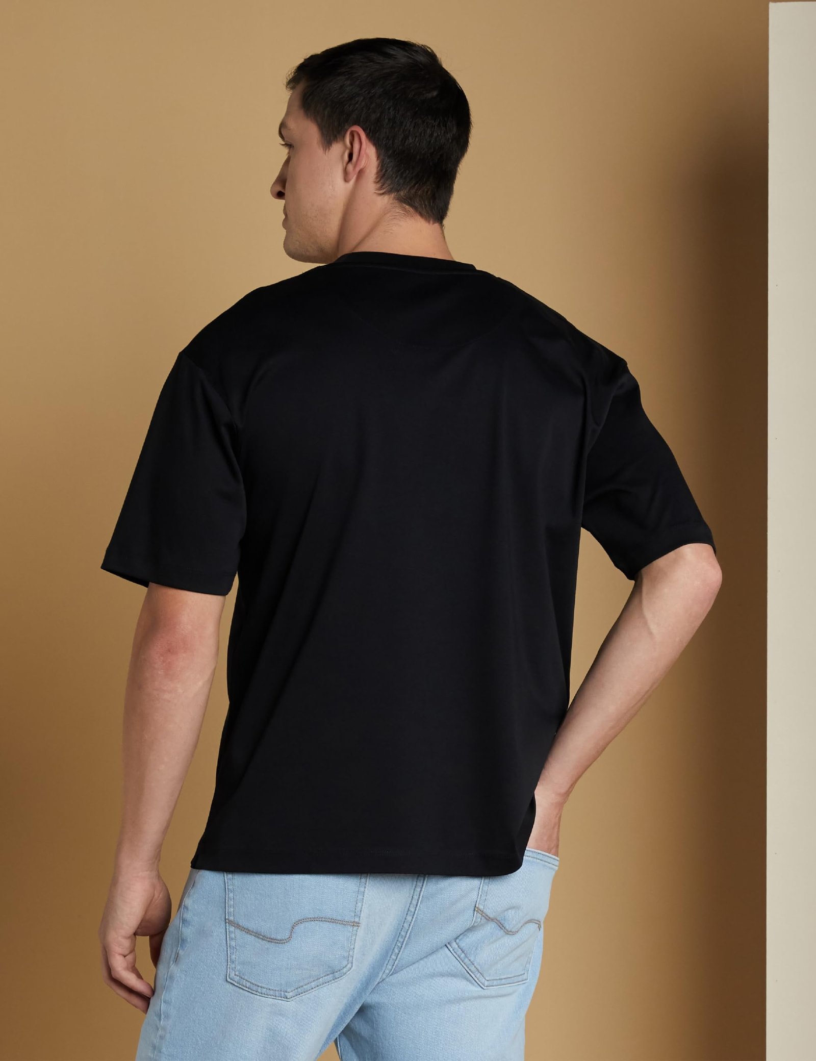 Symbol Premium Men's Super Soft Cotton Oversized T-Shirt (Black_S) - Image 3