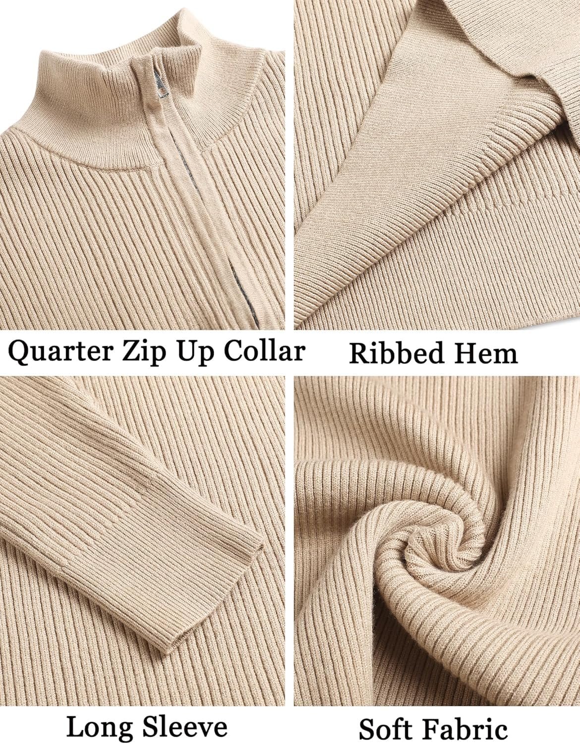 DENIMHOLIC Men High Neck Zipper Full Sleeve Cotton Knitted Winter Sweater (in, Alpha, M, Coco) - Image 5